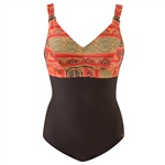 Abecita African Queen Kanters swimsuit. Klassisk badedrakt, skåret under bysten for fin effekt. 

